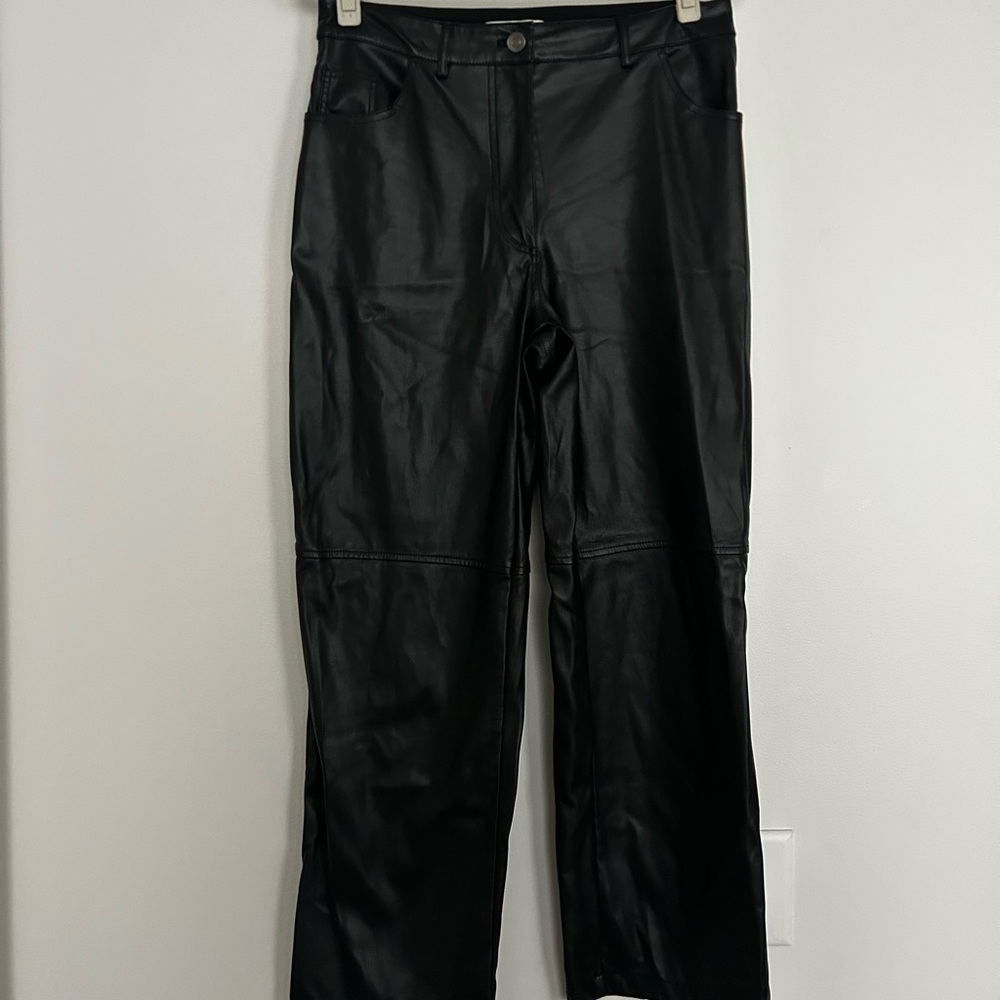 Chic Black Faux Leather Pants